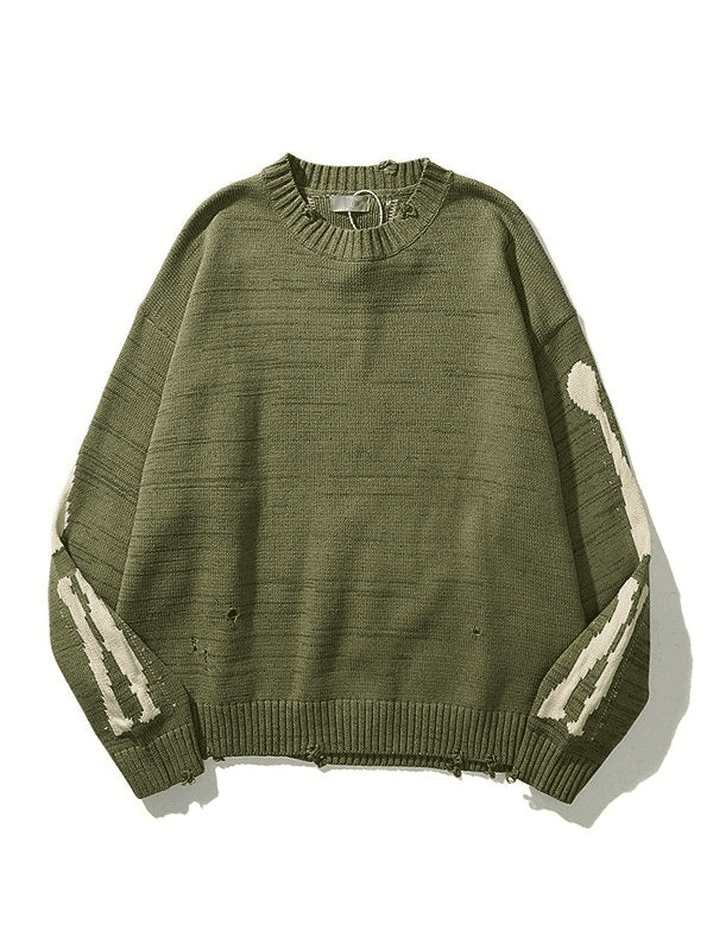 Drune | Übergröße Skelett Strickpullover