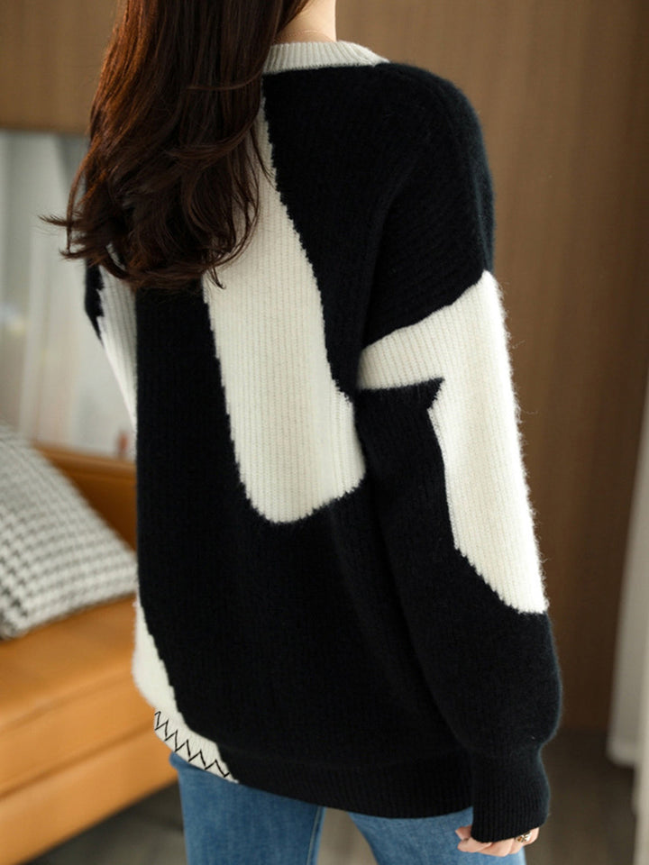 Drune | Übergroßer Zebra-Print-Pullover für Frauen