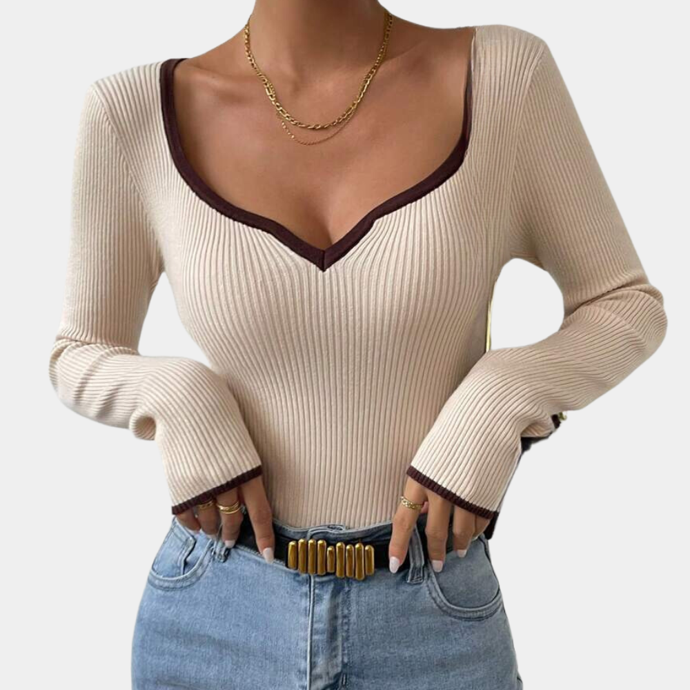 Drune | Stylisher V-Ausschnitt Oberteil für Frauen