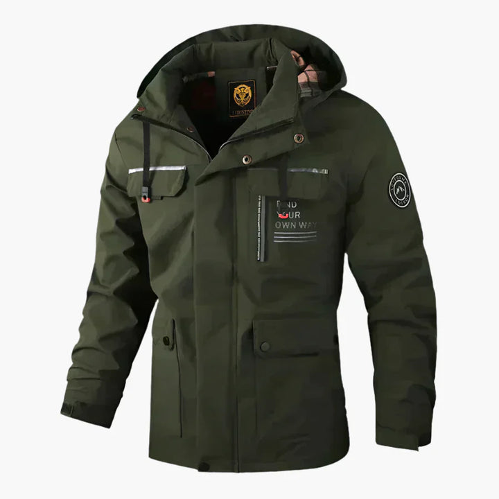Drune | Outdoor Winterjacke Wasserdicht - Sportlicher Parka mit Abnehmbarer Kapuze und Multifunktionstaschen für Alltag & Abenteuer