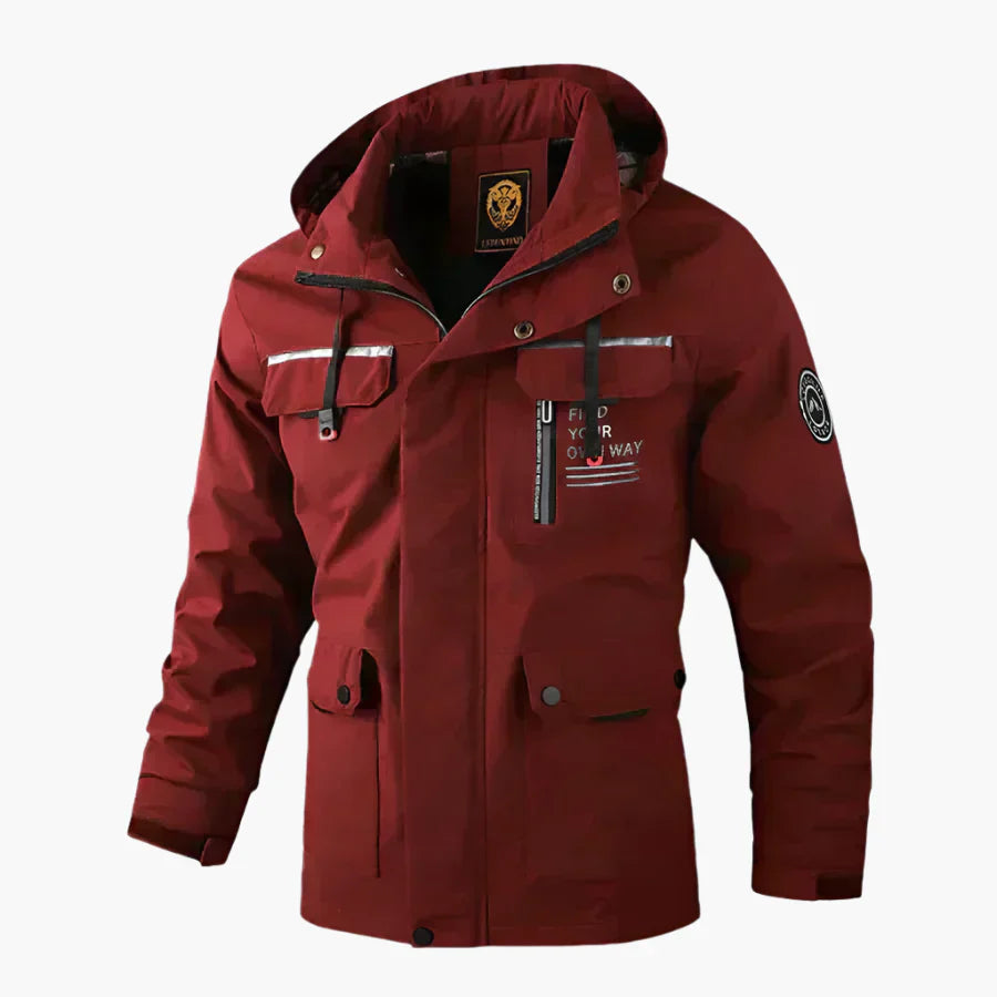 Drune | Outdoor Winterjacke Wasserdicht - Sportlicher Parka mit Abnehmbarer Kapuze und Multifunktionstaschen für Alltag & Abenteuer