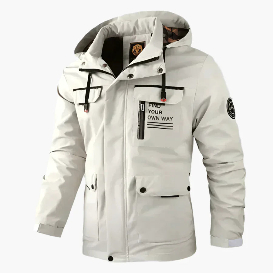 Drune | Outdoor Winterjacke Wasserdicht - Sportlicher Parka mit Abnehmbarer Kapuze und Multifunktionstaschen für Alltag & Abenteuer