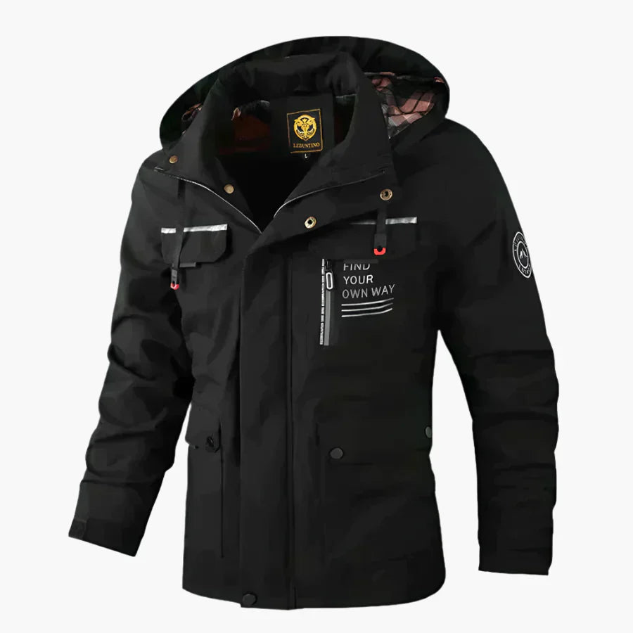 Drune | Outdoor Winterjacke Wasserdicht - Sportlicher Parka mit Abnehmbarer Kapuze und Multifunktionstaschen für Alltag & Abenteuer