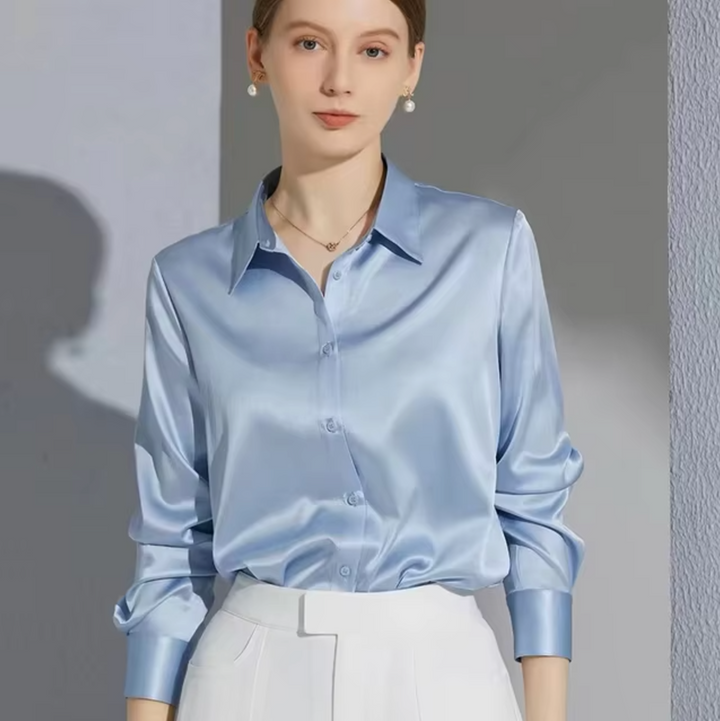 Drune | Elegante Damen Satinbluse Luxuriös, Stilvoll & Vielseitig