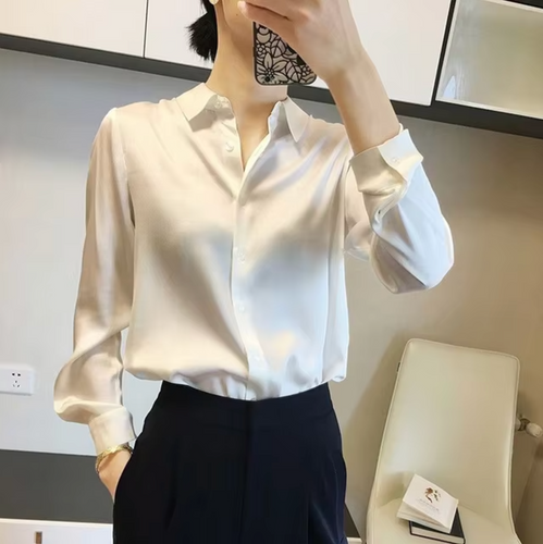 Drune | Elegante Damen Satinbluse Luxuriös, Stilvoll & Vielseitig