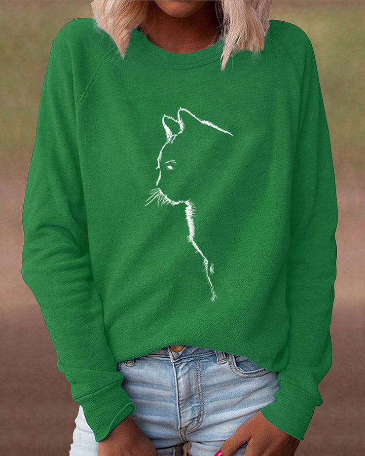 Drune | Paws Sweatshirt mit Katzenmotiv