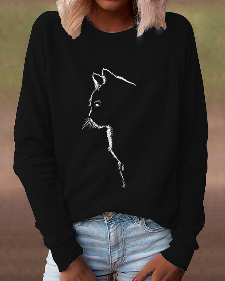 Drune | Paws Sweatshirt mit Katzenmotiv