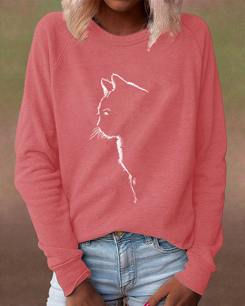 Drune | Paws Sweatshirt mit Katzenmotiv