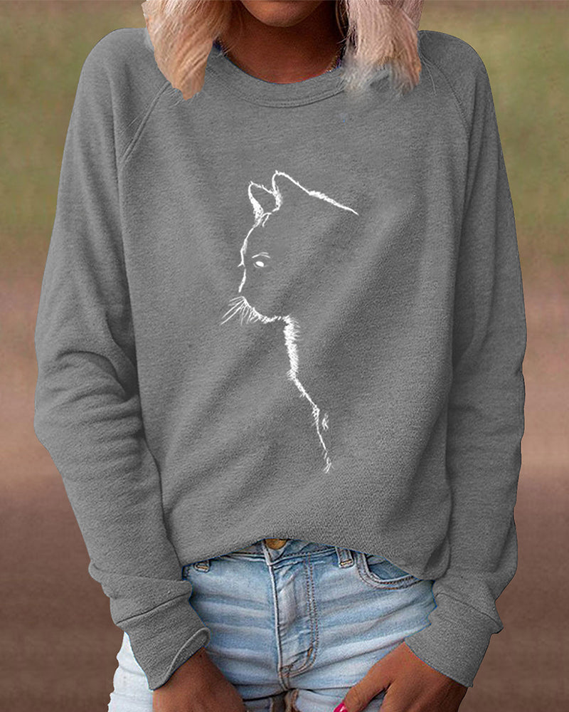 Drune | Paws Sweatshirt mit Katzenmotiv