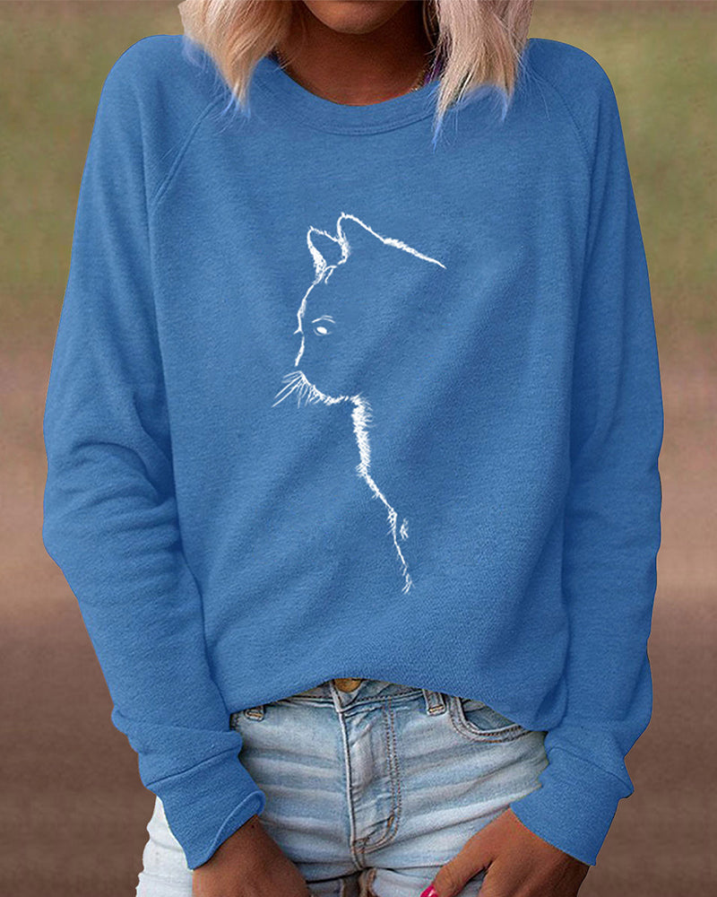 Drune | Paws Sweatshirt mit Katzenmotiv
