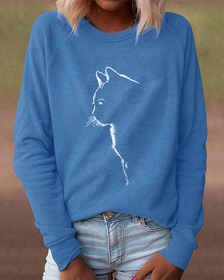 Drune | Paws Sweatshirt mit Katzenmotiv