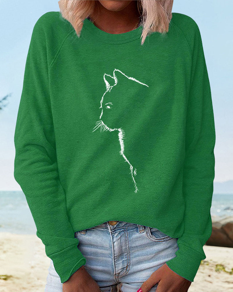 Drune | Paws Sweatshirt mit Katzenmotiv