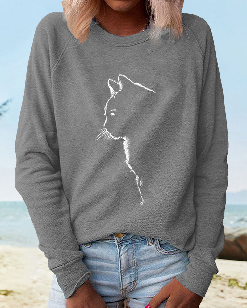 Drune | Paws Sweatshirt mit Katzenmotiv