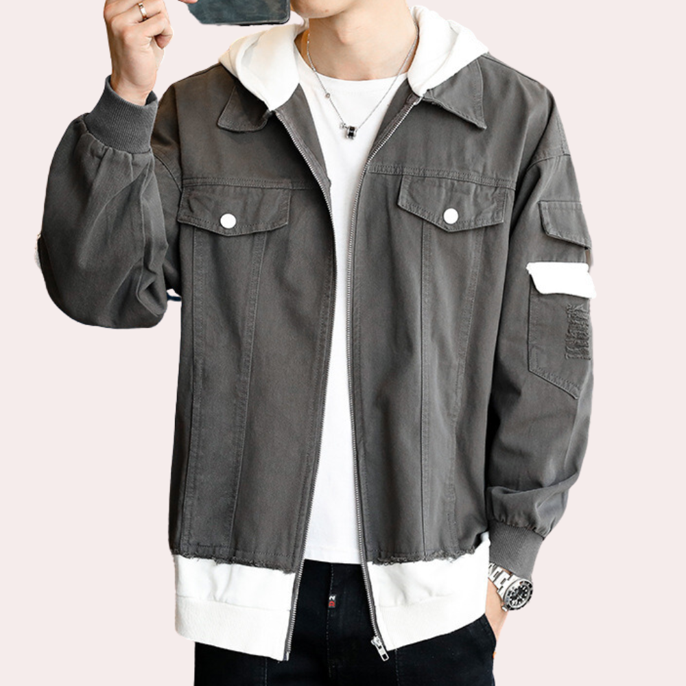 Drune | Bequemer Denim Kapuzenpullover