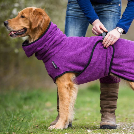 Drune | Bequemer Warmer Hund Handtuch Mantel mit Verstellbarer Schnalle