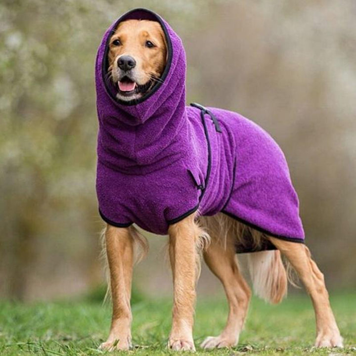 Drune | Bequemer Warmer Hund Handtuch Mantel mit Verstellbarer Schnalle