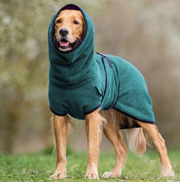 Drune | Bequemer Warmer Hund Handtuch Mantel mit Verstellbarer Schnalle