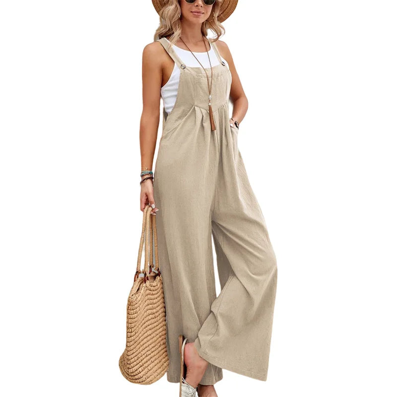 Drune | Ärmellose Latzhose Lässig Jumpsuit
