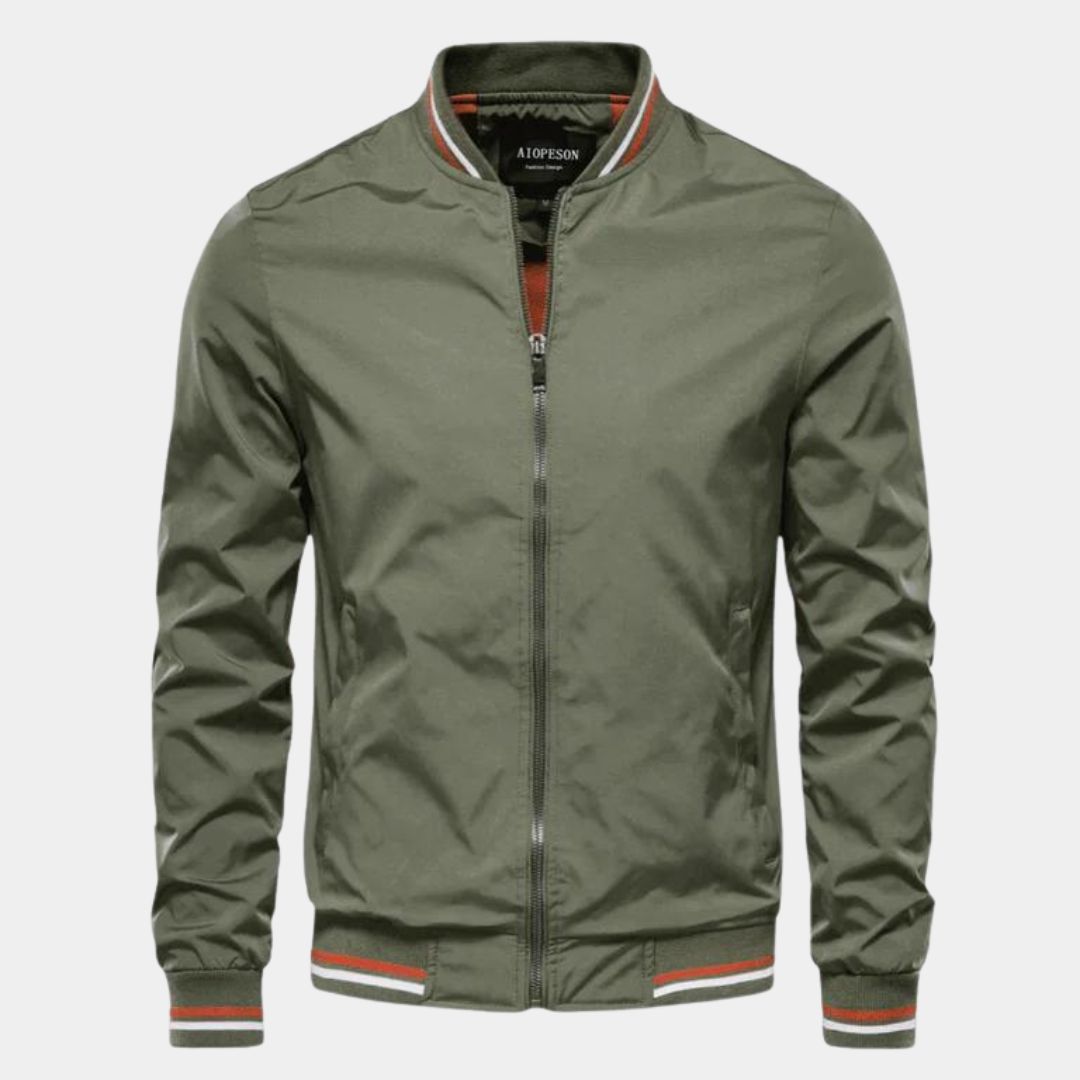 Drune | Klassische Bomberjacke Polyester Militärgrün und Stilet