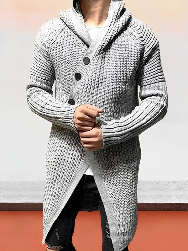 Drune | Strickjacke mit Kapuze aus langem Strick