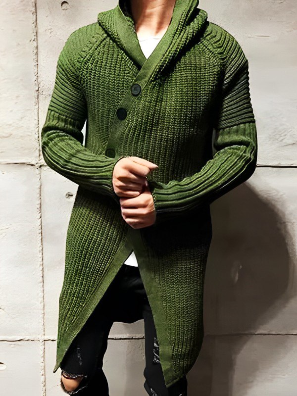 Drune | Strickjacke mit Kapuze aus langem Strick