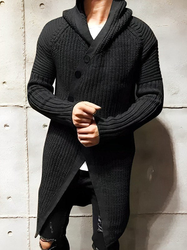 Drune | Strickjacke mit Kapuze aus langem Strick