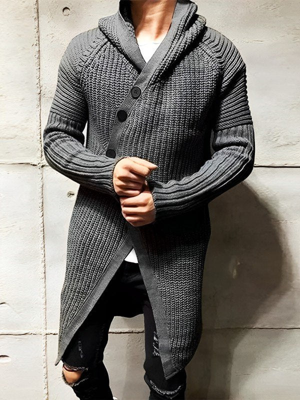 Drune | Strickjacke mit Kapuze aus langem Strick