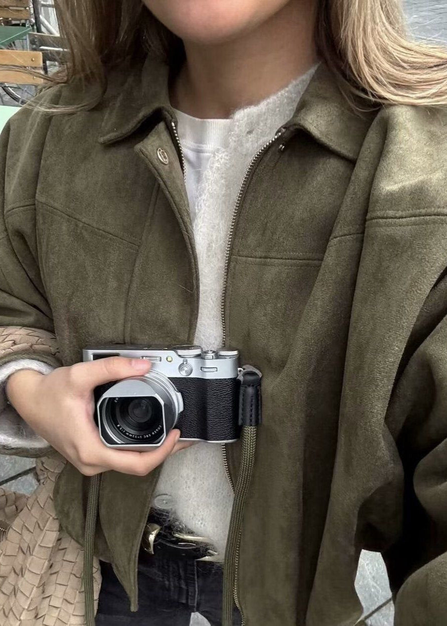 Drune | Übergroße Wildleder Zip-Jacke