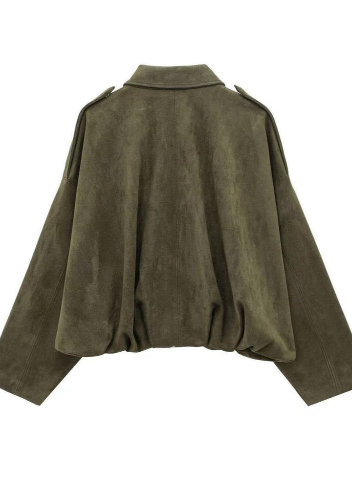 Drune | Übergroße Wildleder Zip-Jacke