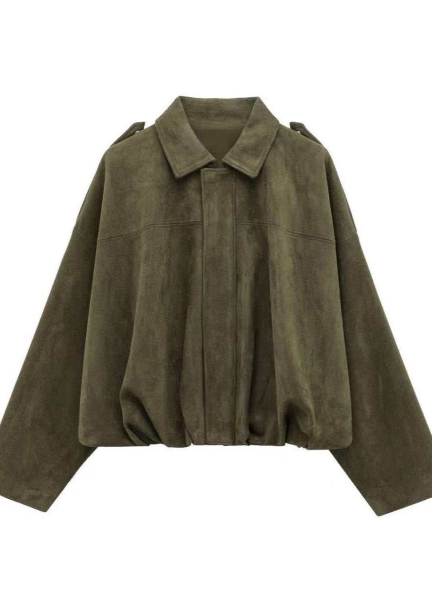 Drune | Übergroße Wildleder Zip-Jacke