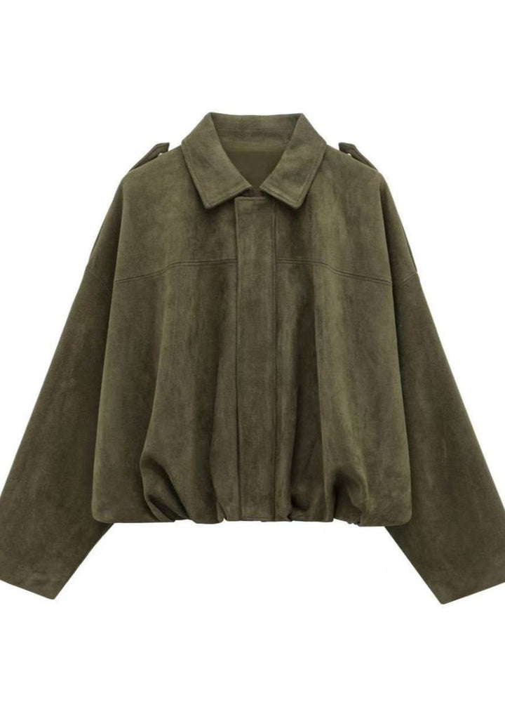 Drune | Übergroße Wildleder Zip-Jacke