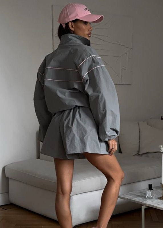 Drune | Windbreaker Set – Übergroße Zip-Jacke & Hochbund-Shorts