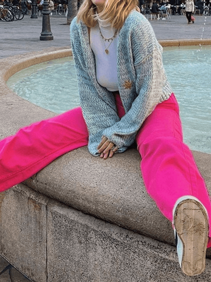 Drune | Rosa Lässige Lockere Boyfriendjeans
