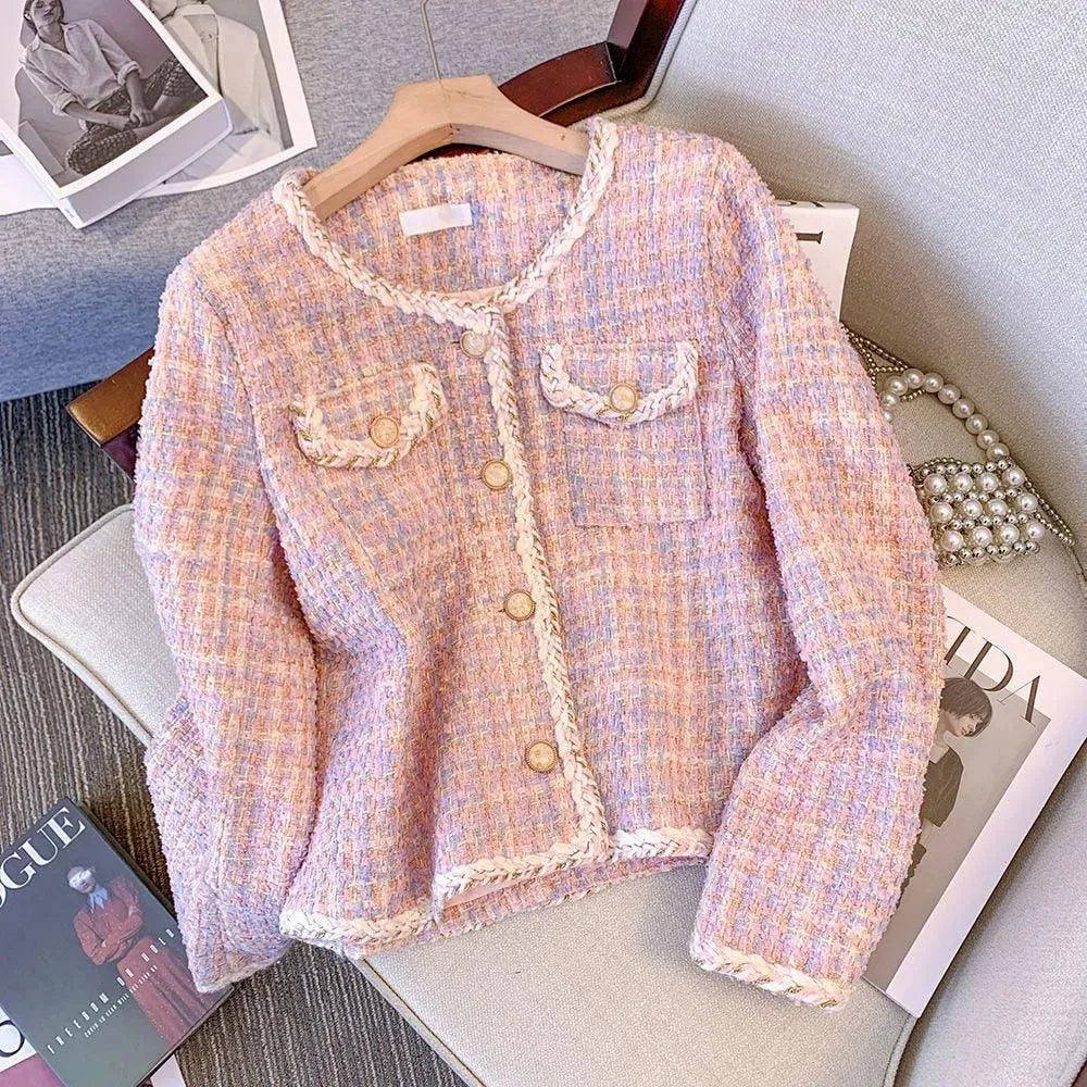Drune | Rosa Karos Tweedjacke