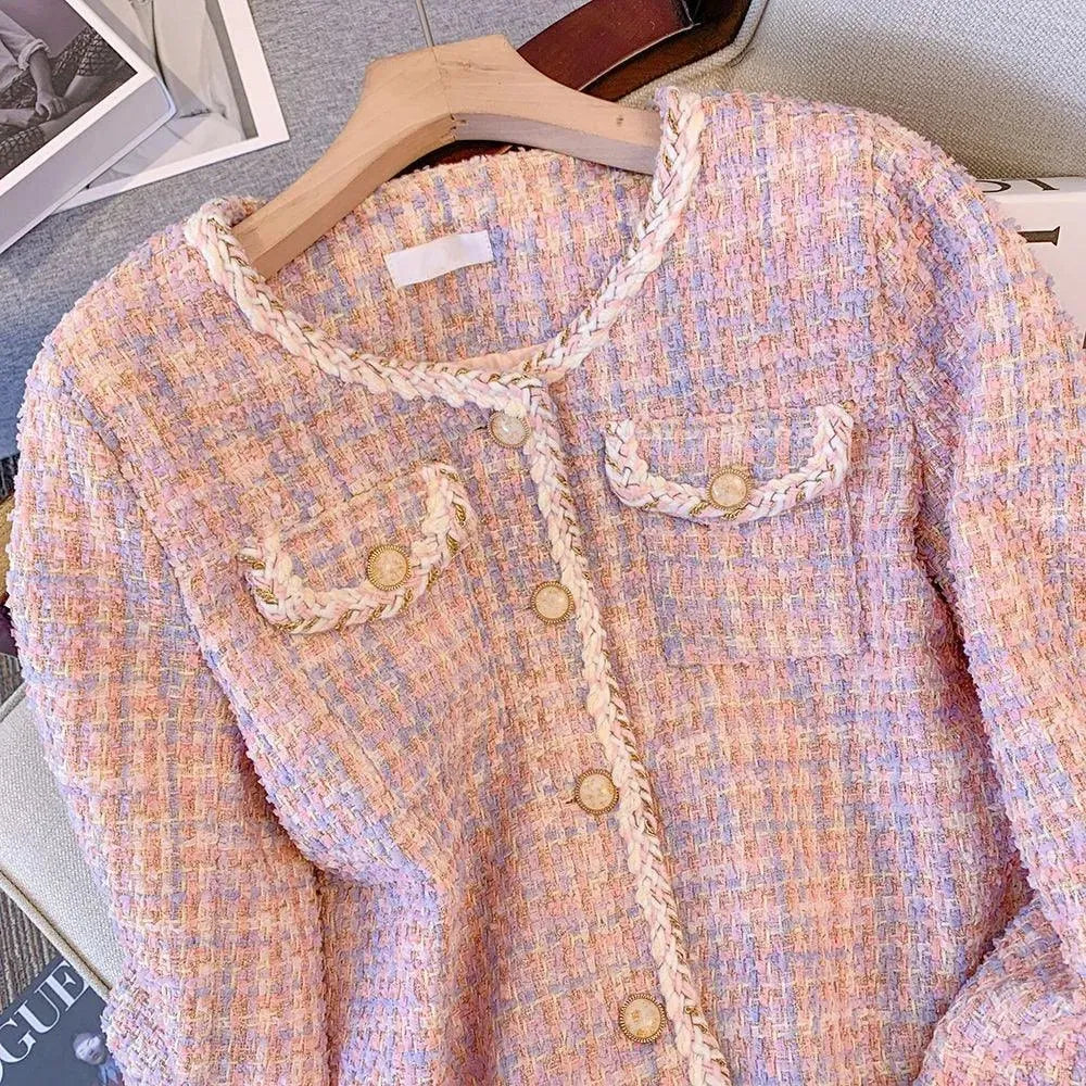 Drune | Rosa Karos Tweedjacke