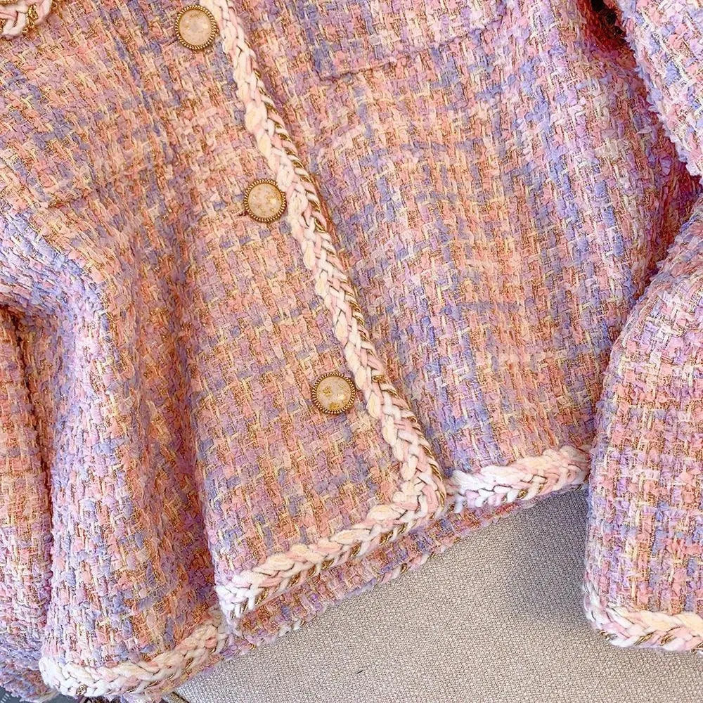 Drune | Rosa Karos Tweedjacke