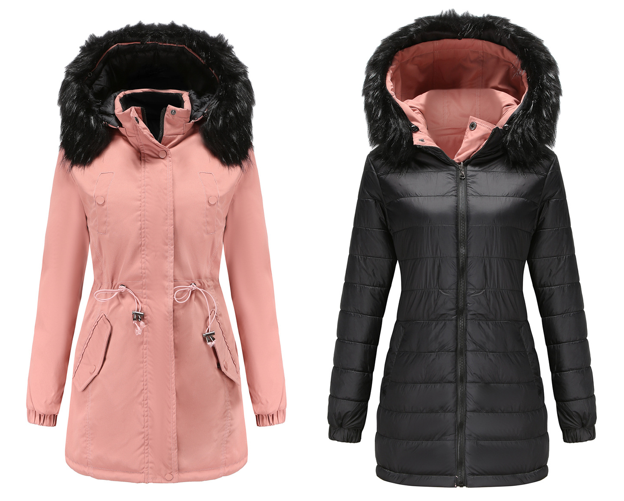 Drune | Damen Winter Steppmantel Wende-Parka aus Baumwolle