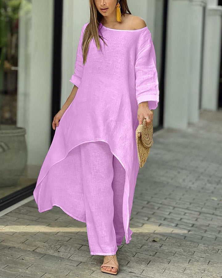 Drune | Asymmetrische Tunika Und Leinenhose Für Damen
