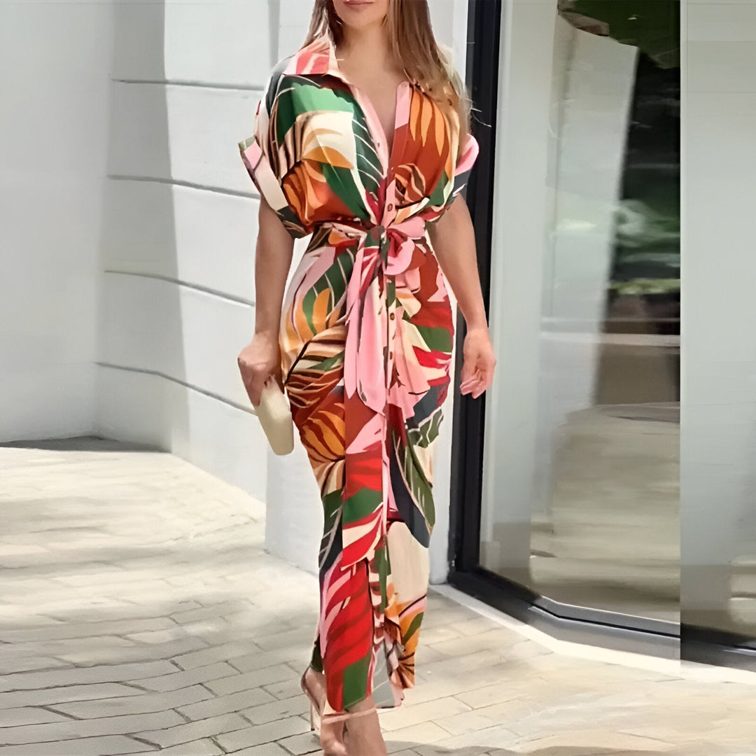 Drune | Midikleid mit Bindegürtel