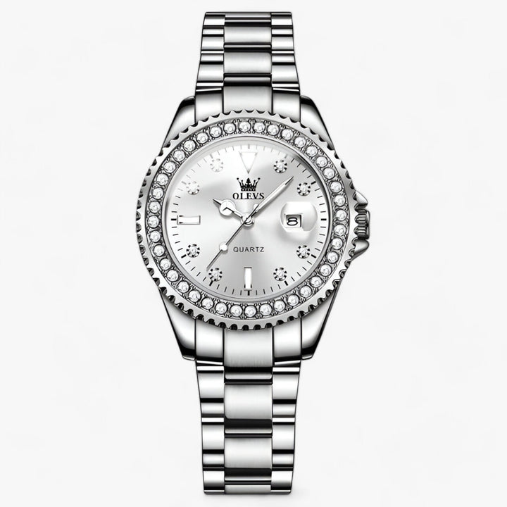 Drune | Uhr Mit Diamant Zifferblatt Wasserdicht Edelstahl Damen Uhr