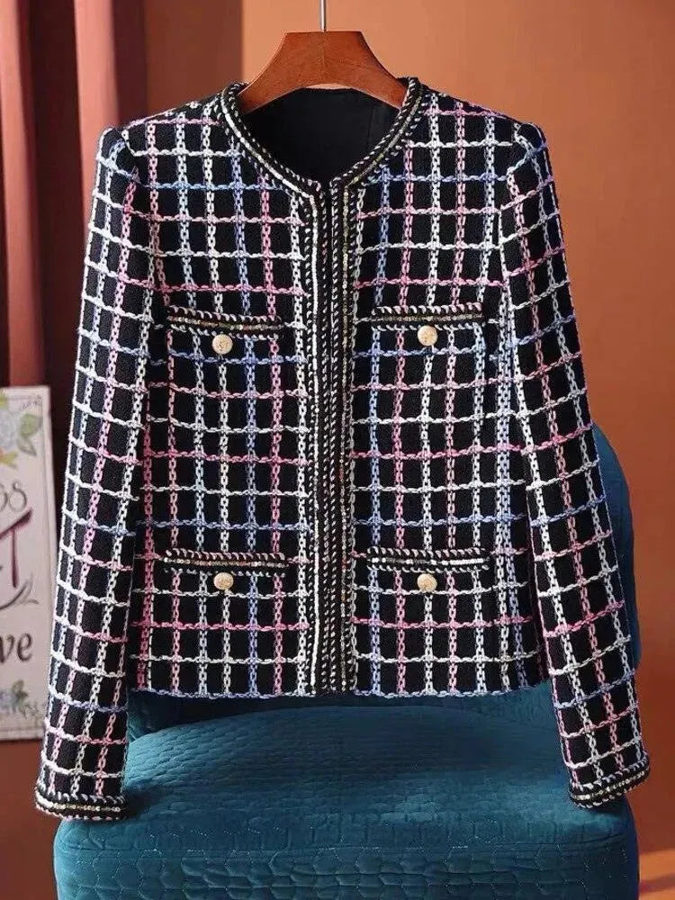 Drune | Karierte Casual Tweed Jacke Damen