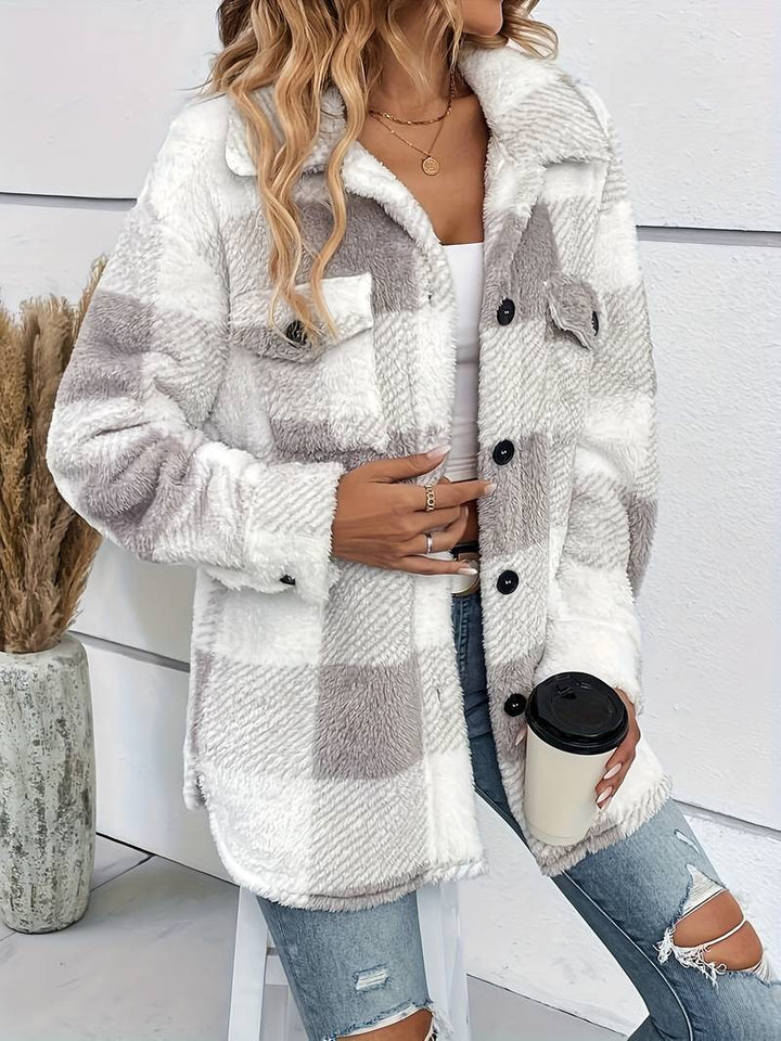 Drune | Karo Fleece-Jacke