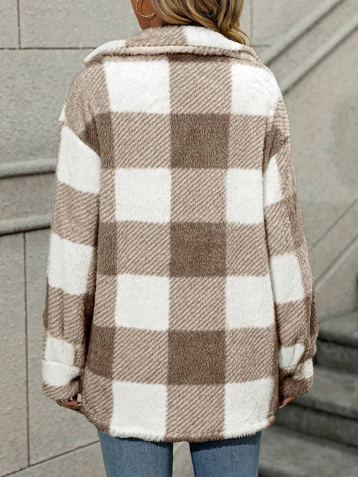Drune | Karo Fleece-Jacke