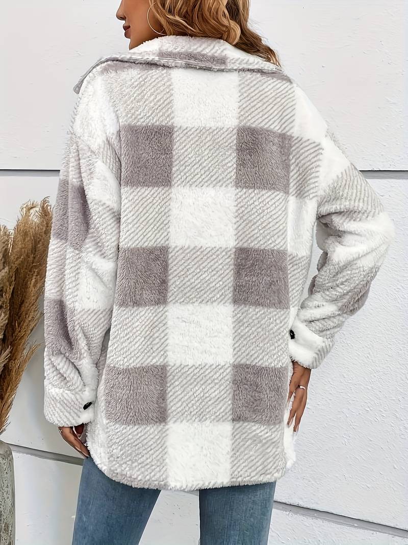 Drune | Karo Fleece-Jacke
