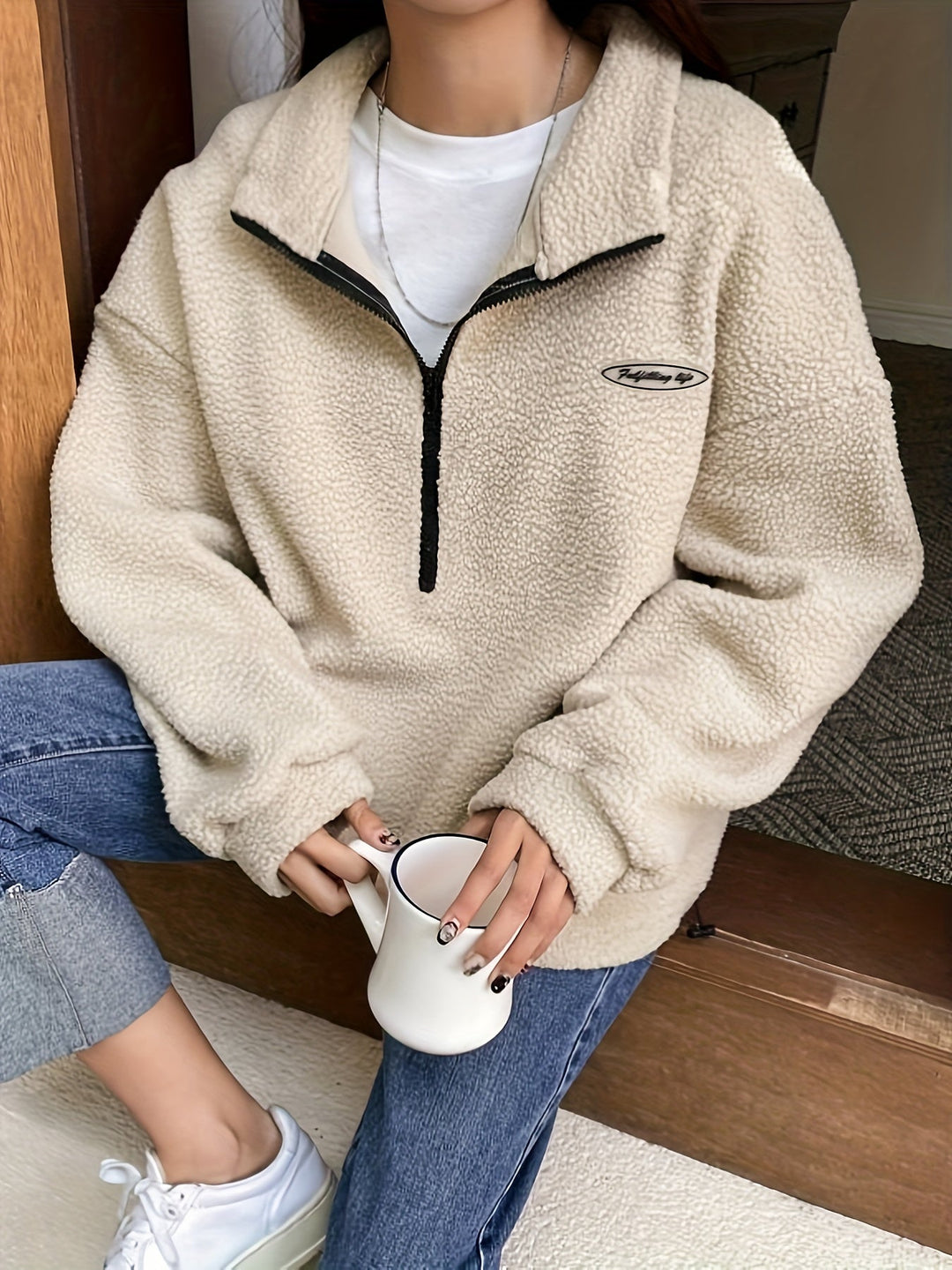 Drune | Schlichtes Quarter-Zip Pullover Sweatshirt