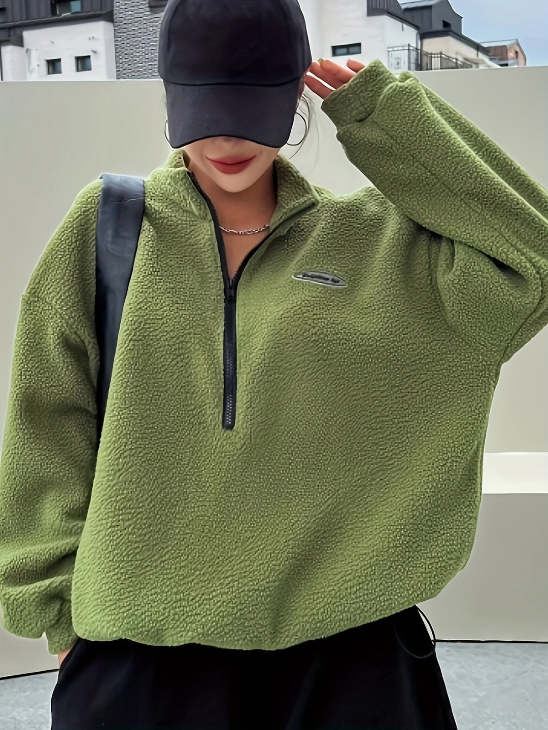 Drune | Schlichtes Quarter-Zip Pullover Sweatshirt