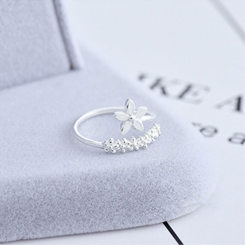 Drune | Ring Blume Frisch - Silber