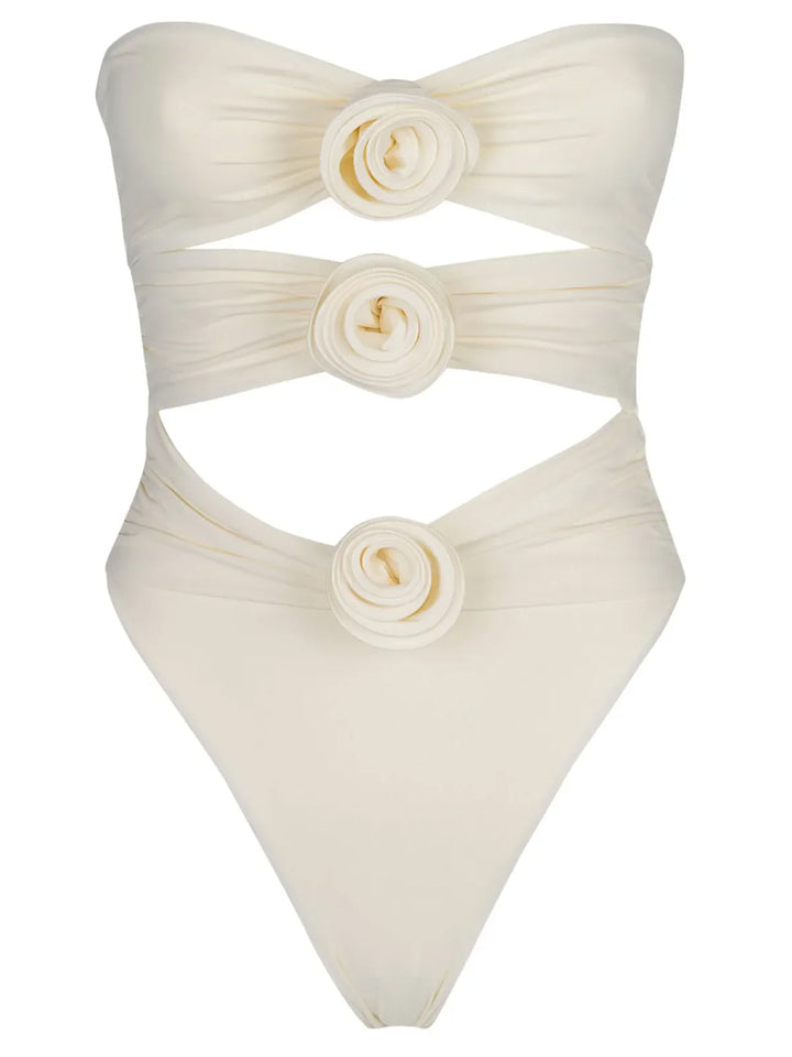 Drune | Badeanzug Blumen Beige