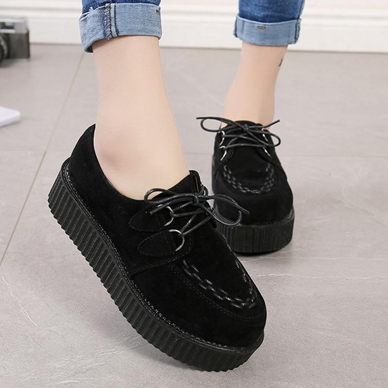 Drune | Plattform Wildleder Schnür Creepers