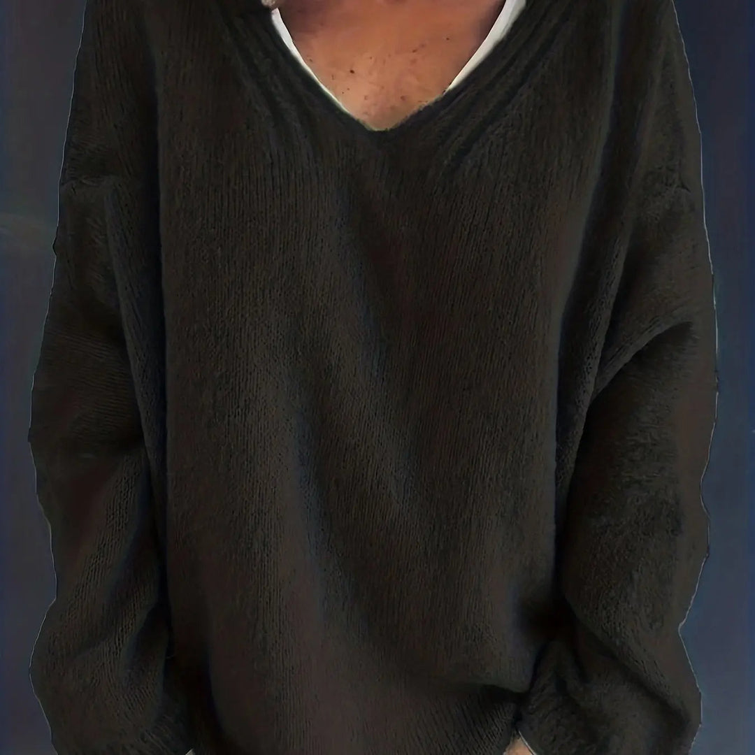 Drune | Plus Size Freizeit V-Ausschnitt Pullover für kurvenreiche Frauen